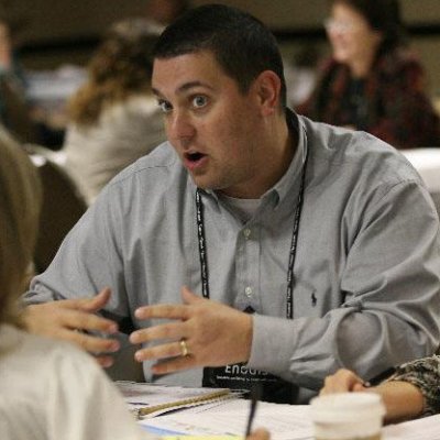 Jim Woods conducting a media roundtable on behalf of a client.